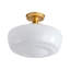 Plafonnier rond 1 lumière en fer blanc laiteux à intensité variable
