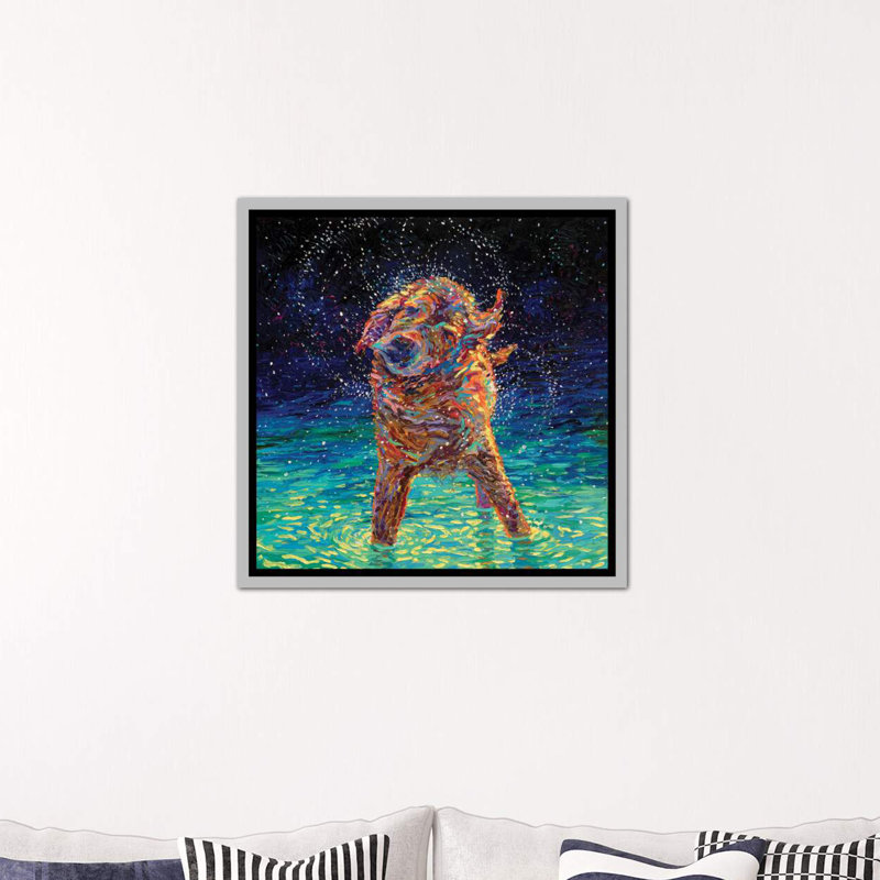 « moonlight nage » par iris scott, reproduction d’impression, H 37 po x l 37 po x P 1,5 po, Toile avec cadre argenté