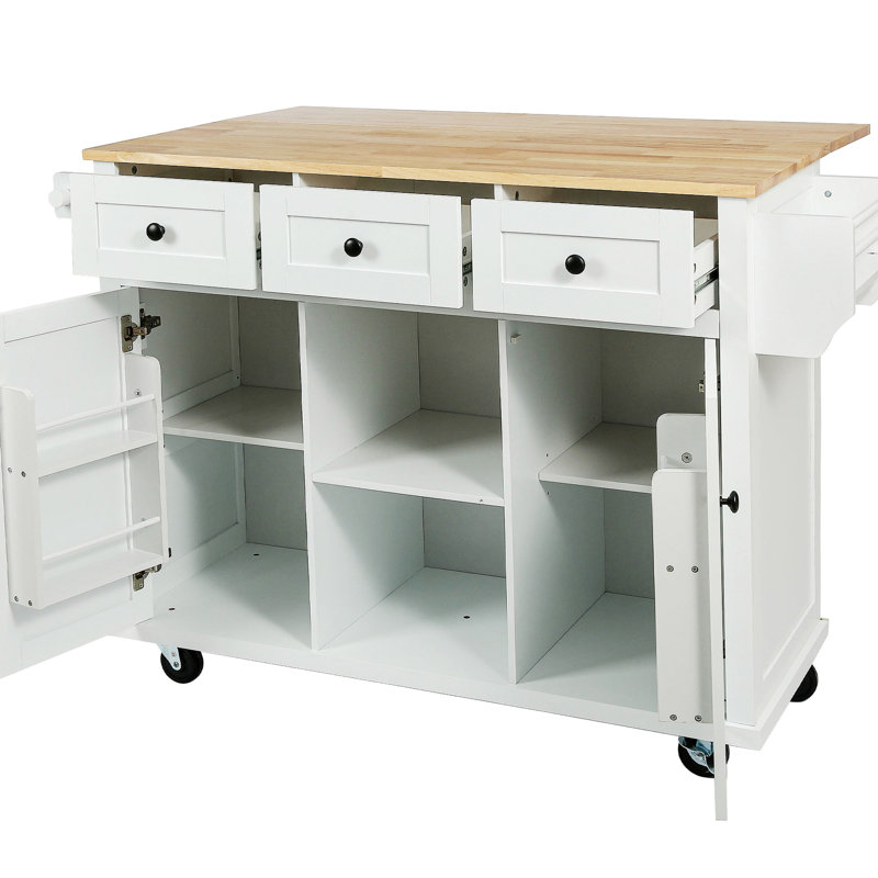 Chariot de cuisine polyvalent avec comptoir rabattable et rangement abondant