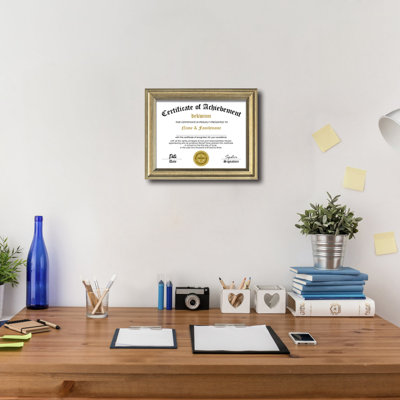 8.5x11 Diploma Frame Certificate Document Frame with Real Glass, 1 Pack Rustic Brown Diploma Frame for Wall Gallery or Tabletop Display,Without Mat