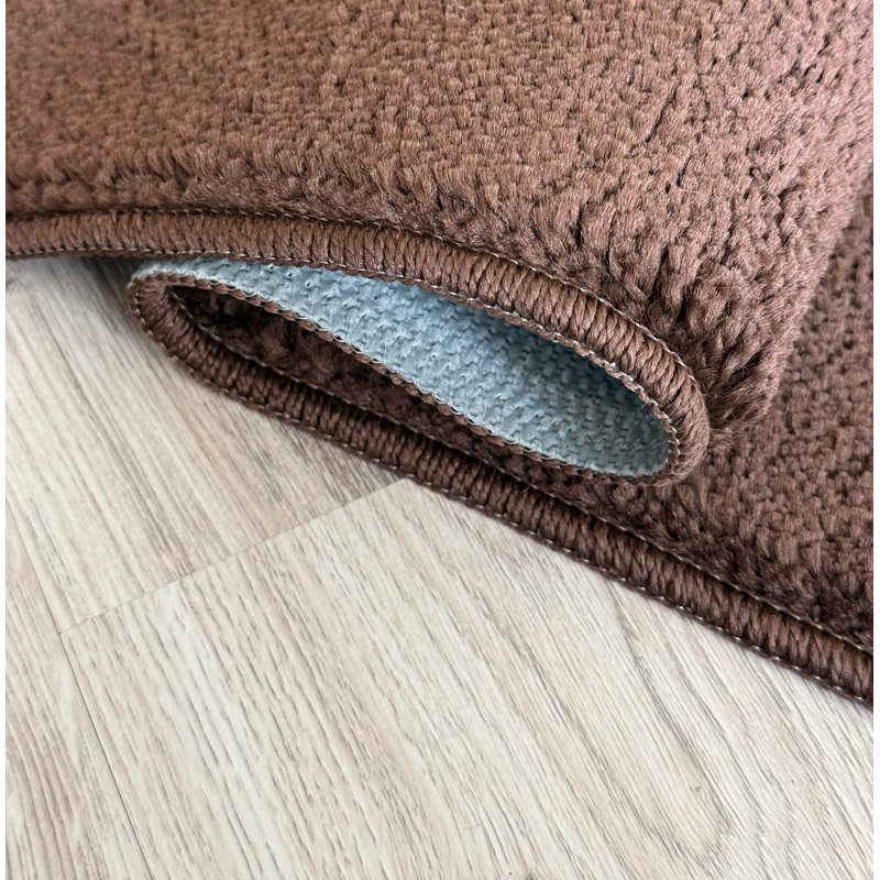 Tapis d'escalier de taille personnalisée par pouces de couleur unie (ensemble de 13), Brun, Tapis de couloir 7 po x 26 po