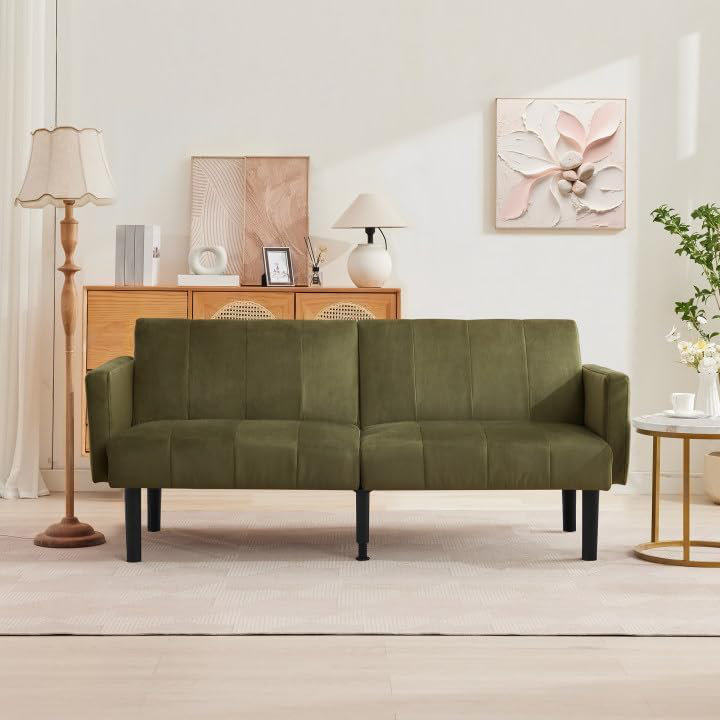 75.5” Double Sofa Bed, 3-Position Adjustable Recliner Sofa, Modern Recliner with Legs, Off-Floor Design for Easy Cleaning, Suitable for Living Room