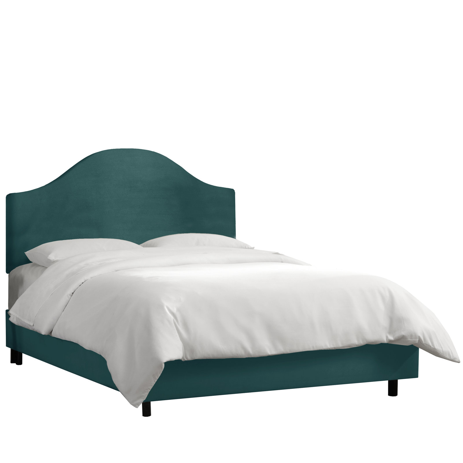 Morris Upholstered Standard Bed, California King, Mystere Dove Performance Velvet