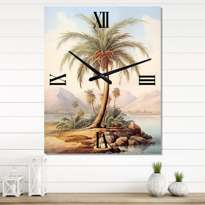 Minimalisme Palm Paradise - Horloge murale tropicale