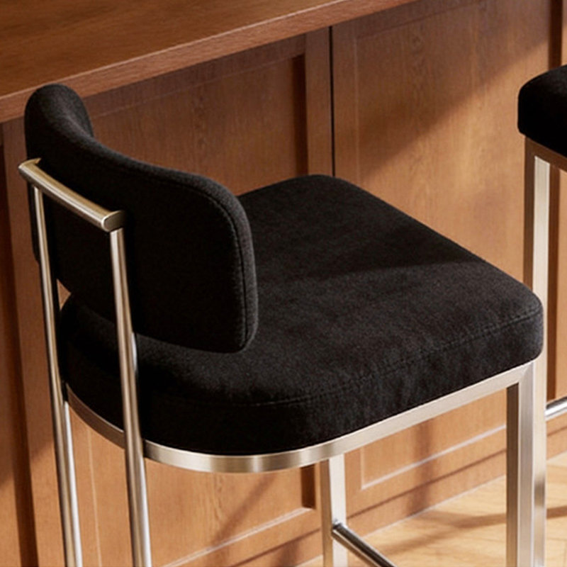 Chaise d'appoint noire à dossier bas (ensemble de 8), Noir, 8
