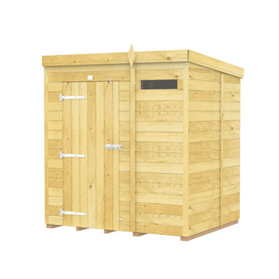 6ft x 5ft Pent Security Shed - Single Door