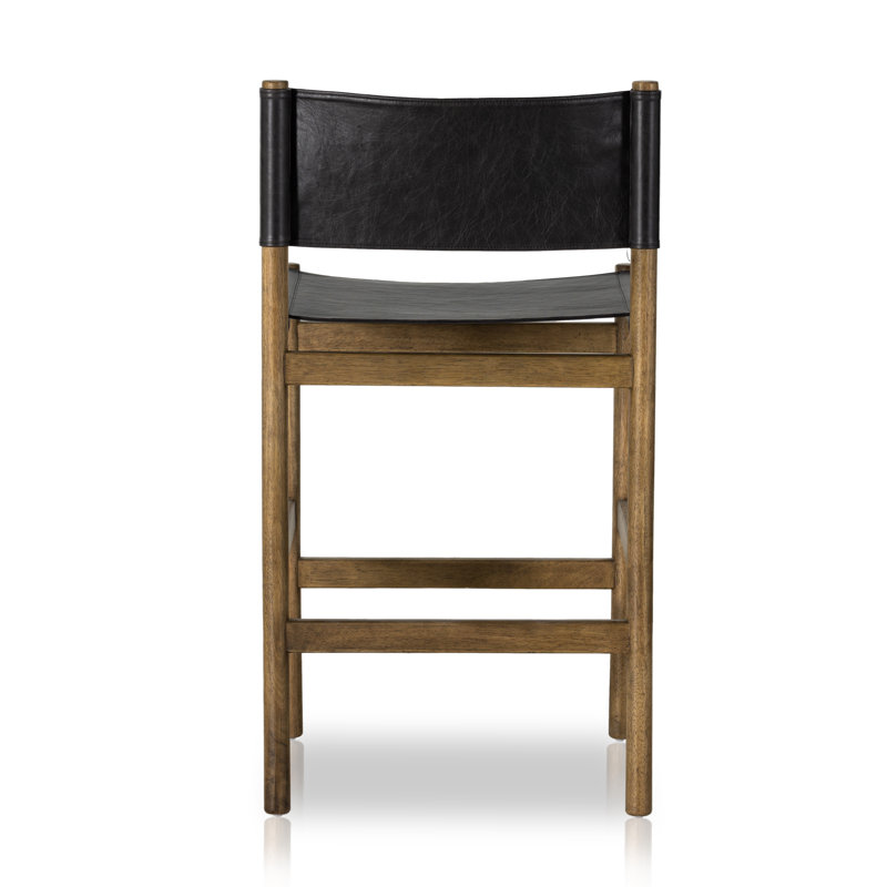 Kena Stool-Sonoma Black-Counter, Counter Stool (26.5" Seat Height), Black, Vintage Natural