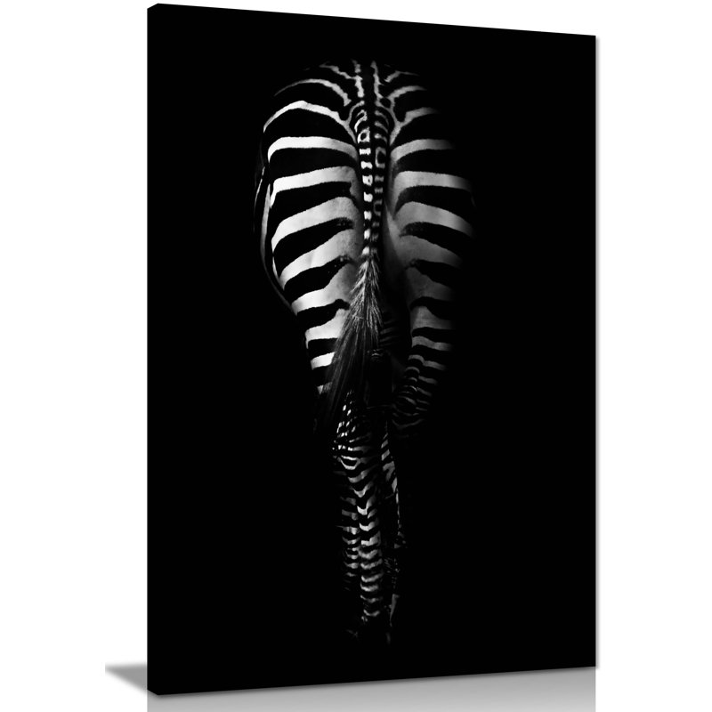 Zebra Behind Tail - Wrapped Canvas Print, 61cm H x 41cm W