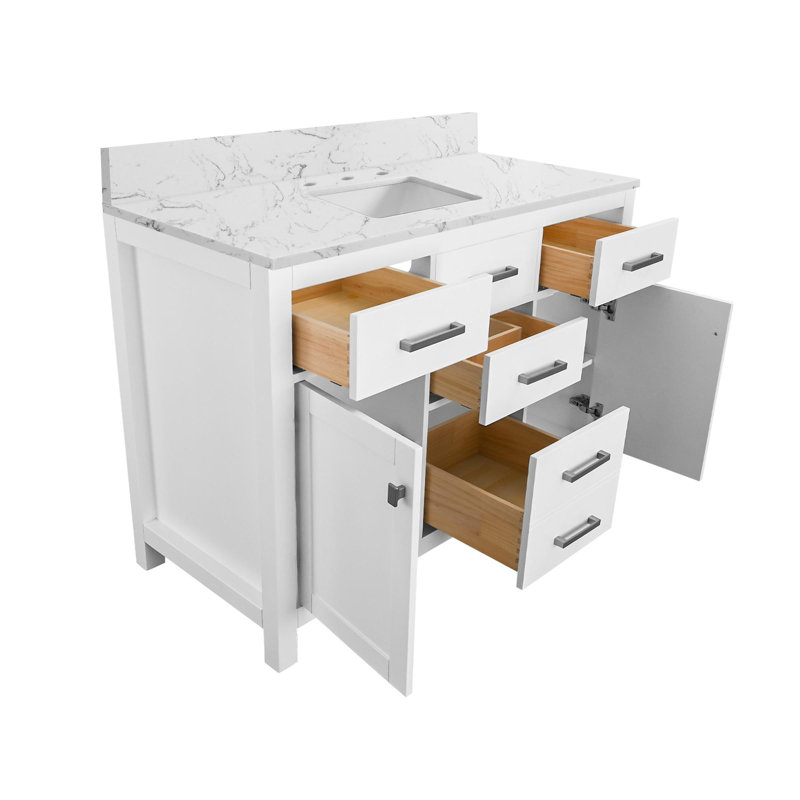Bathroom Vanity with Integrated Ceramic Sink