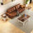 Set Of 2 Modern Tempered Glass Tea Table ,Tempered Glass Tabletop With MDF Layer,Coffee Table,End Table, Square Table For Living Room-1554297296-1554297298