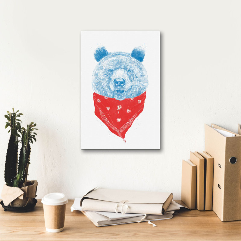 «Wild Bear» par Balazs Solti, art mural sur toile, H 18 po x l 12 po x P 0,75 po