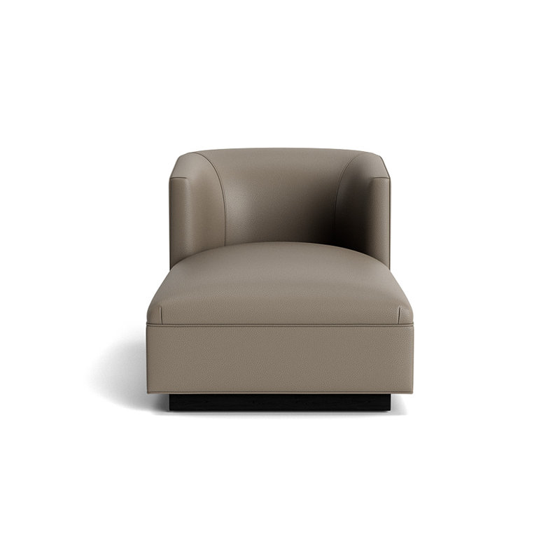 Chaise longue en cuir Cooper, Black, Greenwich Performance Leather - Pewter