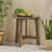 Outdoor Half-Round Folding Acacia Wood Bistro Table, Grey Finish