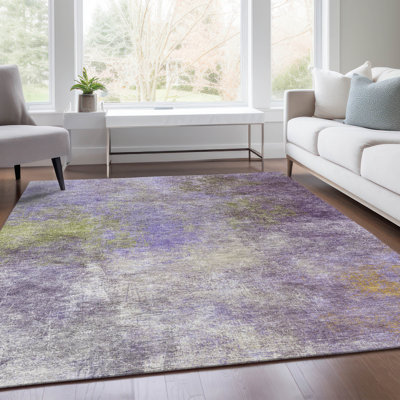 Tapis mauve lavable à la machine intérieur / extérieur Xhevrie