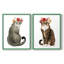 «Flower Crown Cats I», reproduction encadrée de qualité supérieure - prête à être accrochée - aucun clou requis - aucun clou requis-1529640591-1529640590