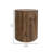 Eray Chairside End Table, 18 Inch Round Top, Brown Solid Mango Wood