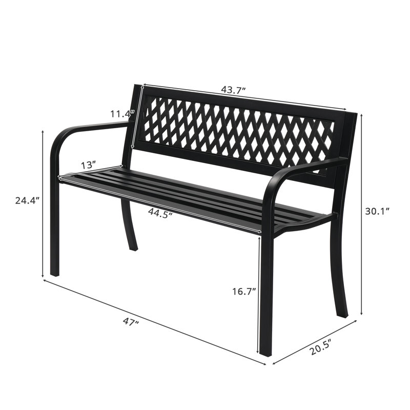 Banc d'extérieur en métal Perihan