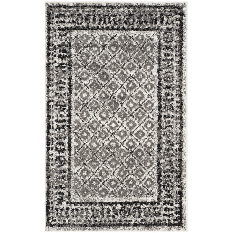 Tapis gris / noir Bonilla, Rectangle 2 pi 6 po x 4 pi