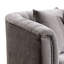 Canapé modulaire en L Willy, 4 coussins, chenille touffetée grise, 99 po