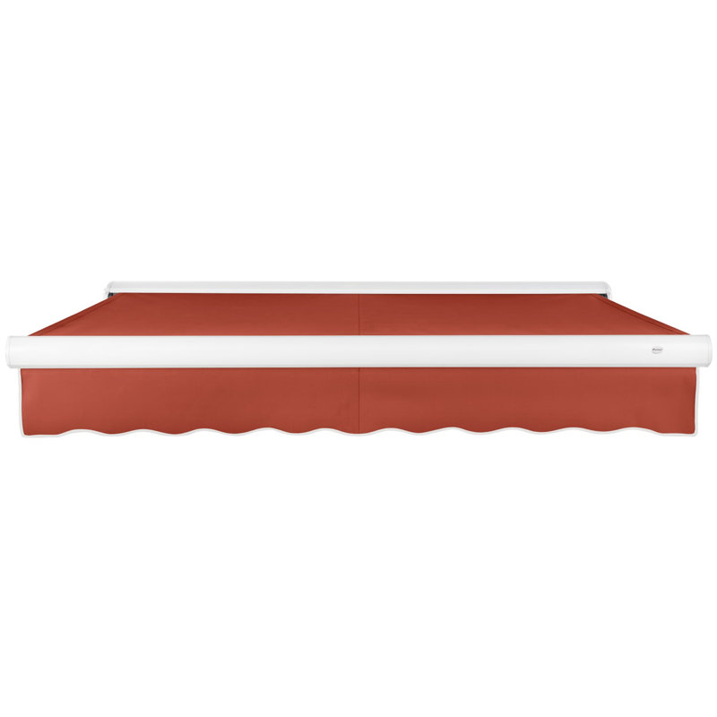 Awntech Key West Patio Retractable Awning with Cassette, Terracotta, Right Side, 18' W x 10' D