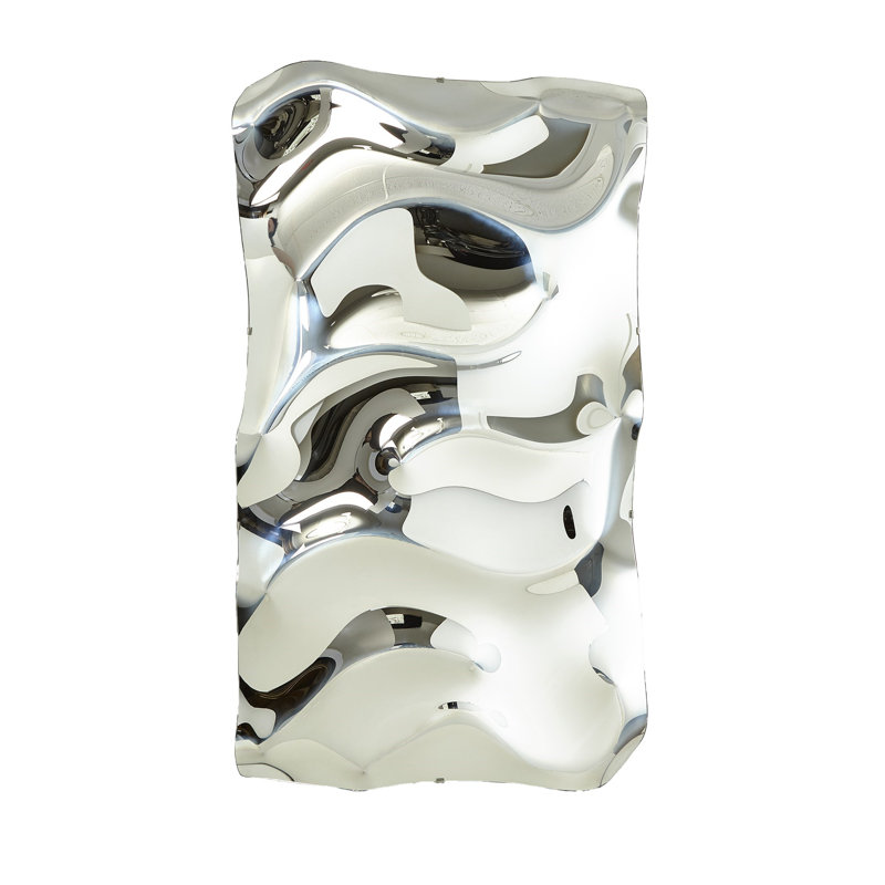 Elegant 72'' Silver Hand-Formed Italian Glass Accent Mirror