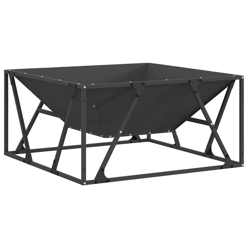 Outdoor Fire Pit, 40cm H x 80cm W x 80cm D, Black