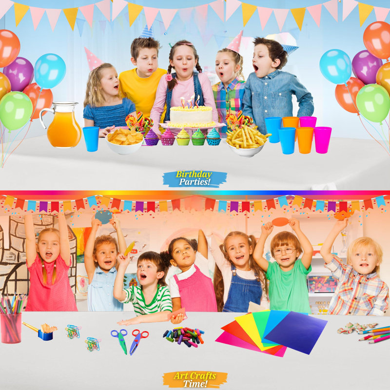12 Pack Premium Disposable Plastic Tablecloth 54 Inch. X 108 Inch. With 0.3Mm Thickness Table Cover - White