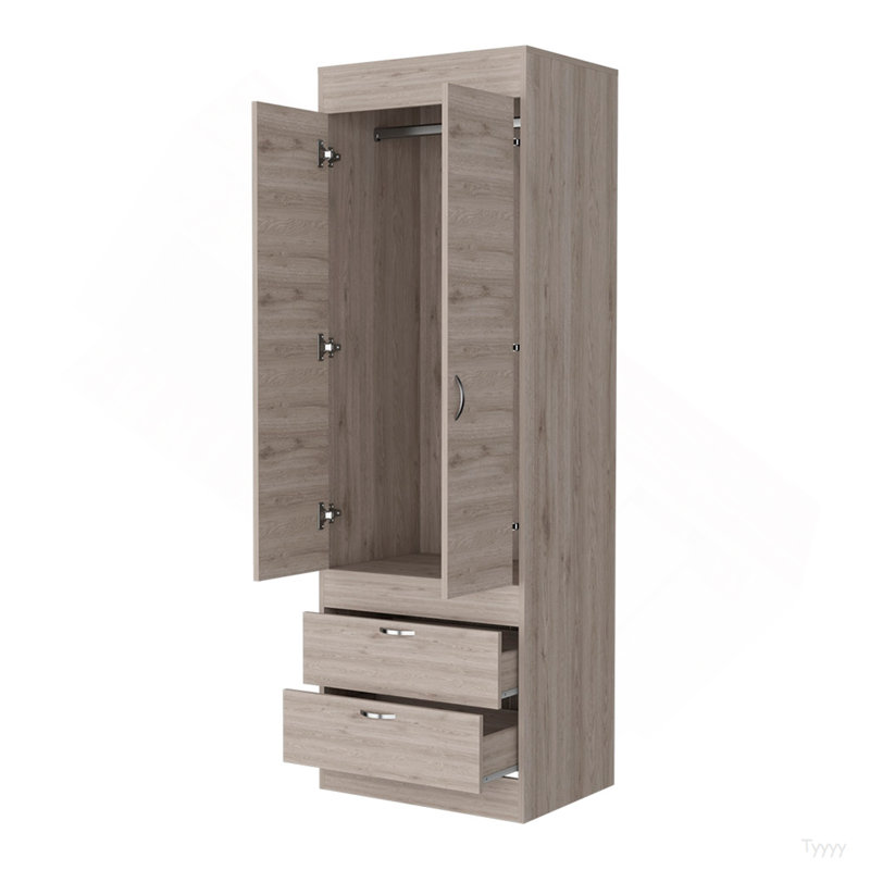 Armoire Alabama, une grande armoire, deux tiroirs