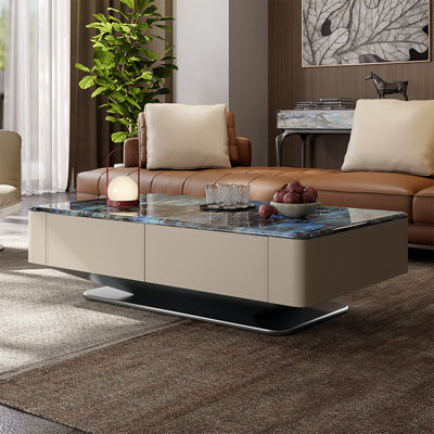 Table basse rectangulaire en pierre supercristalline
