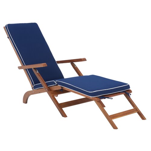 Beachcrest Home Barksdale Outdoor Acacia Chaise Lounge & Reviews | Wayfair
