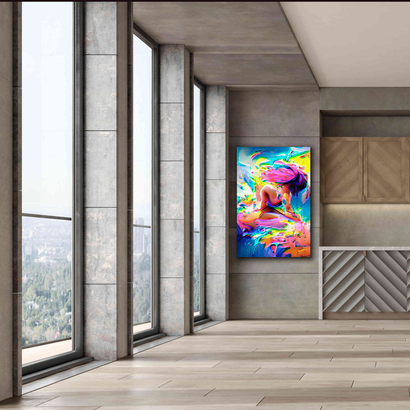 sur toile, H 60 po x l 40 po x P 1,5 po