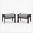 Set Of 2 All-Weather 26” Width Metal Ottomans, Khaki Frame With Gray Cushions-596203119