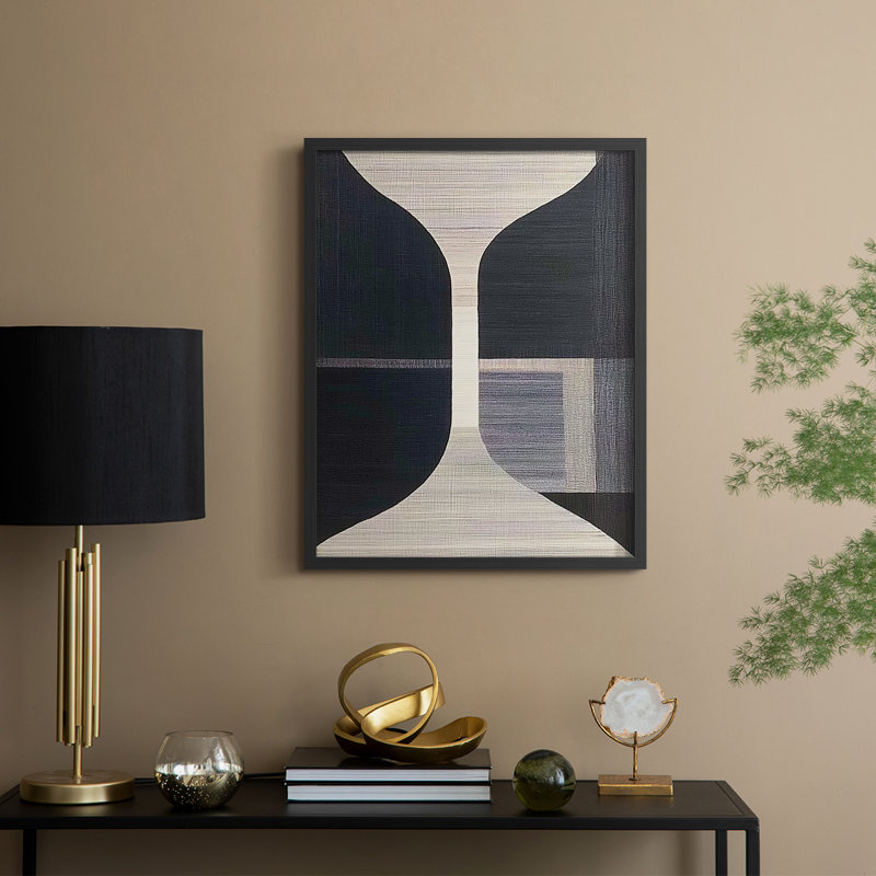 ABSTRACT Series DCLXXVII Framed Print - Solid Wood, H 11 po x l 9 po, Noir, noir, noir, noir