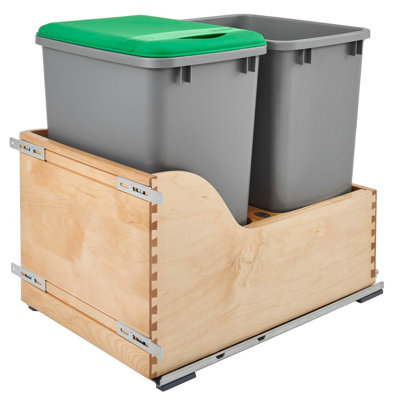 Poubelle escamotable Rev-A-Shelf avec glissières à fermeture en douceur 