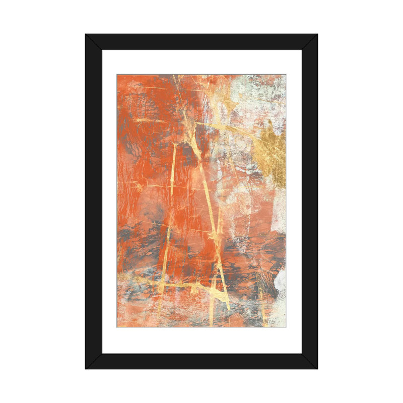 «Terre Cotta Lace II», impression sur toile, H 32 po x l 24 po x P 1 po, Papier d'art encadré noir, Blanc