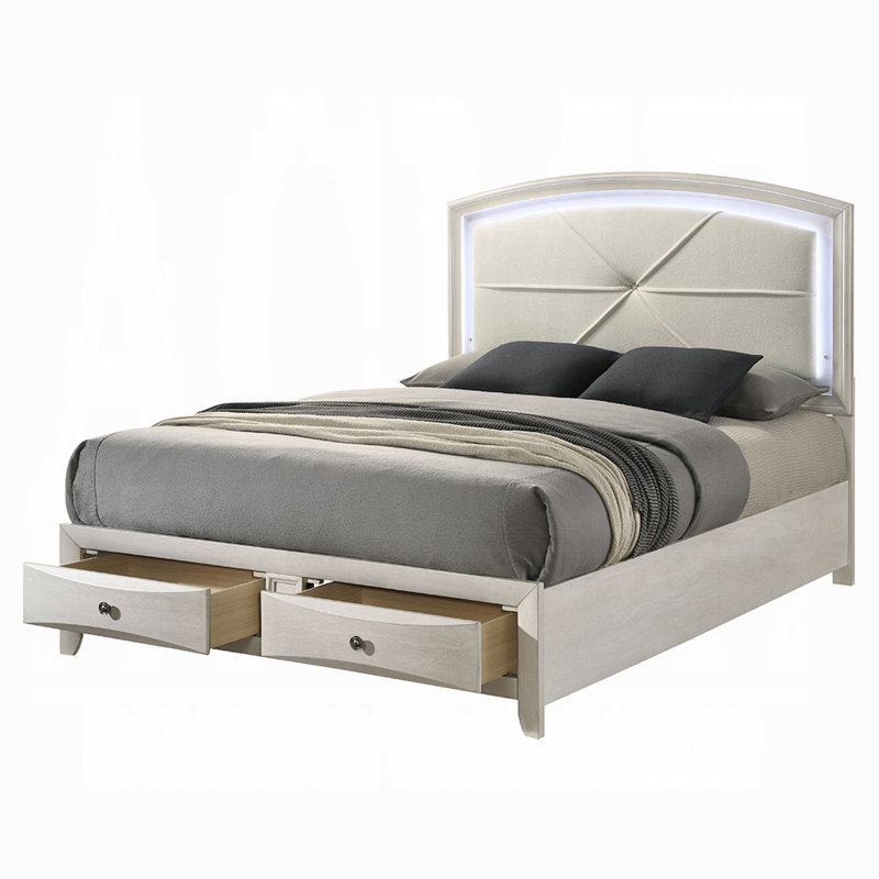 Ramondi Queen Bed W/Storage & LED, Queen