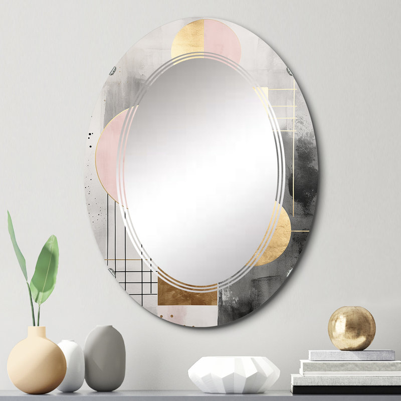 Carpi - Miroir mural moderne ovale, 30 po x 20 po