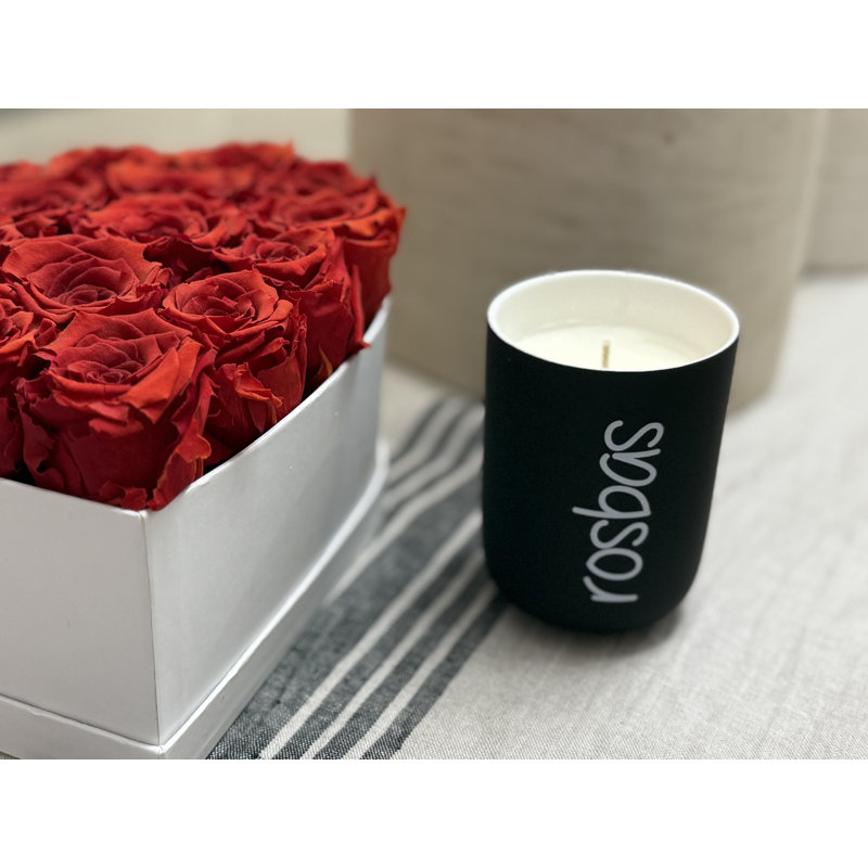 Bougie non parfumée avec support en céramique, Venezia, Blanc
