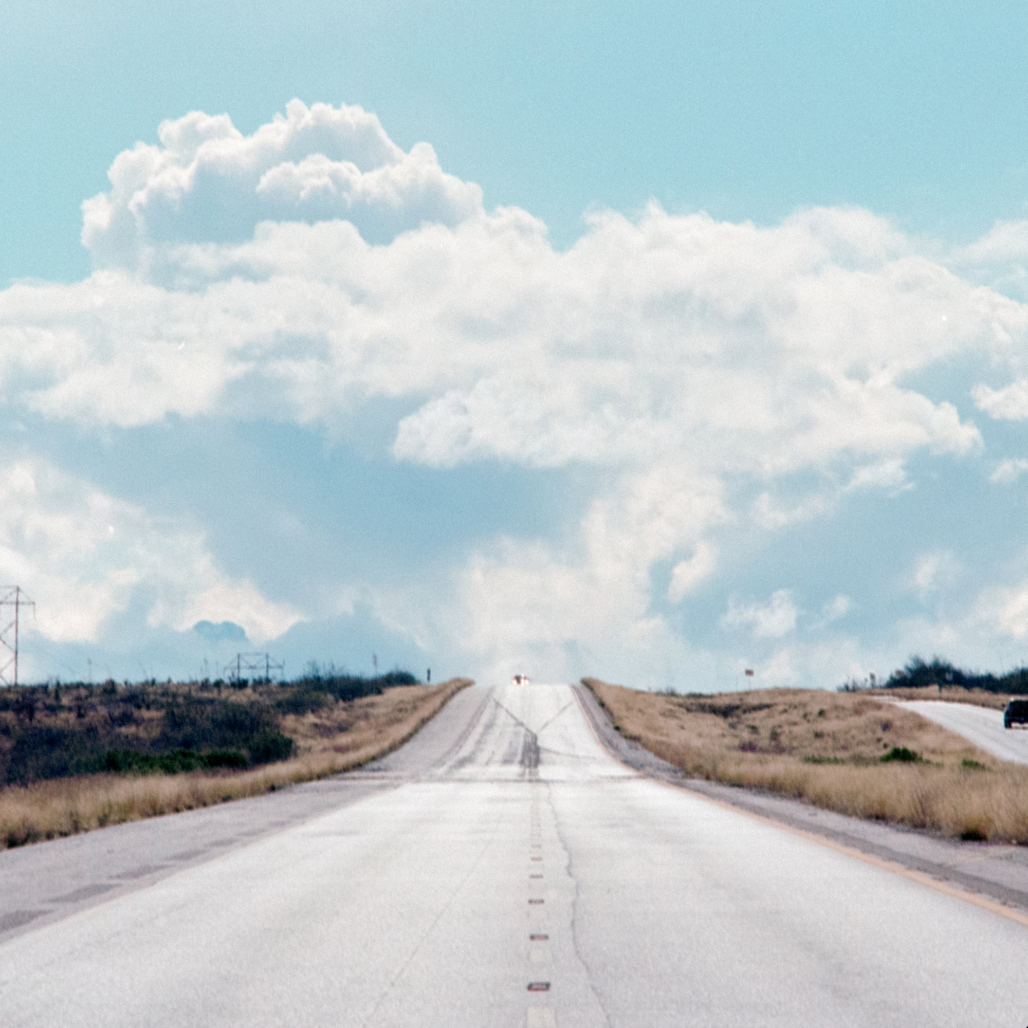 The Travelers Road And Clouds by Benjamin Renschen, Gold Single Picture Framed, 20" H x 20" W x 0.75" D, Yes