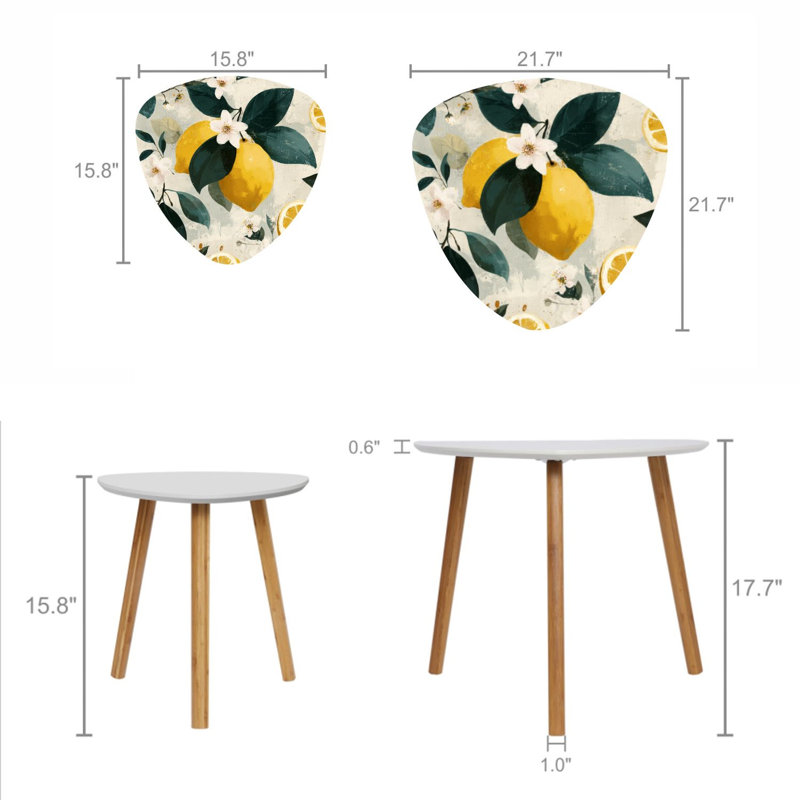 Ensemble de 2 tables basses gigognes Triangle