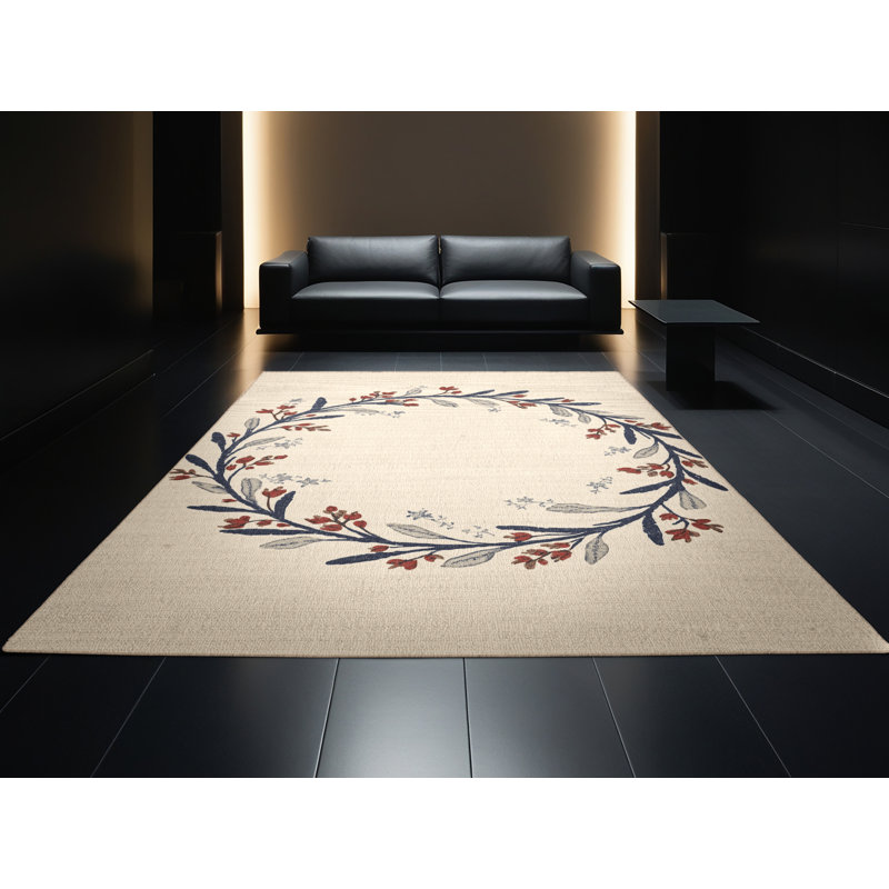Soft Plush Faulk July 4Th Modern & Contemporary Abstract Area Rug in Beige – Beige Binding, 4x6