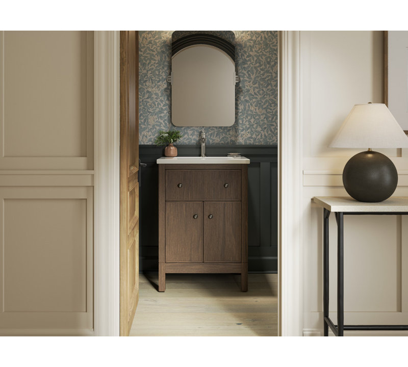 Malin By Studio Mcgee Bathroom Vanity Cabinet With Sink And Quartz Top, 24"