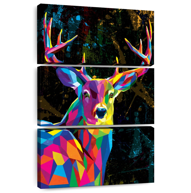 Buck de couleur géométrique Brampt, H 45 po x l 28 po