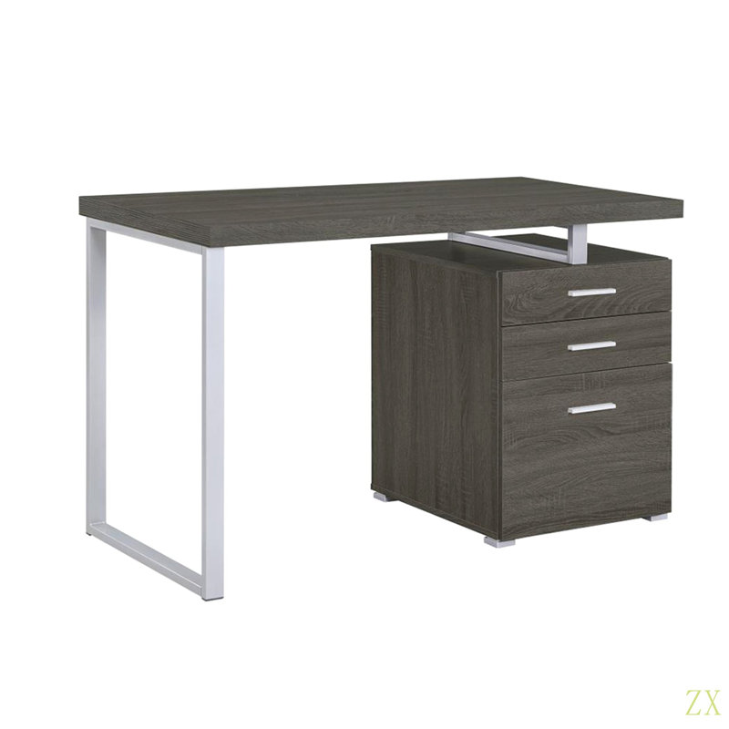Bureau 3 tiroirs, Gris