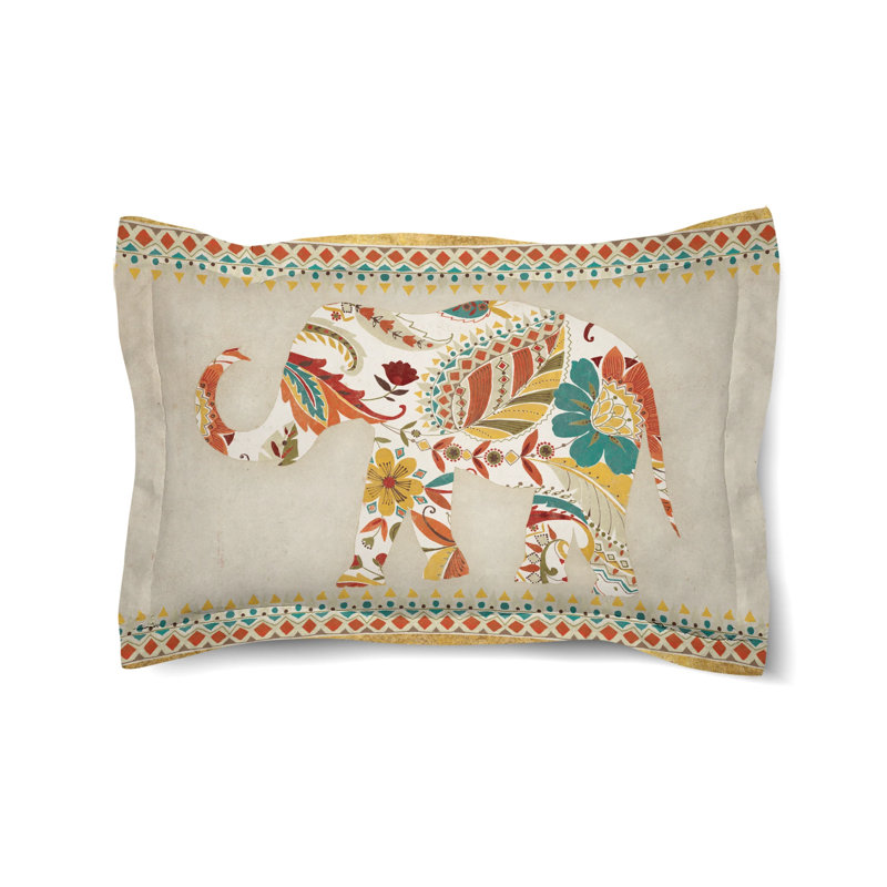 Ornate Elephant Duvet Sham, Standard/Twin
