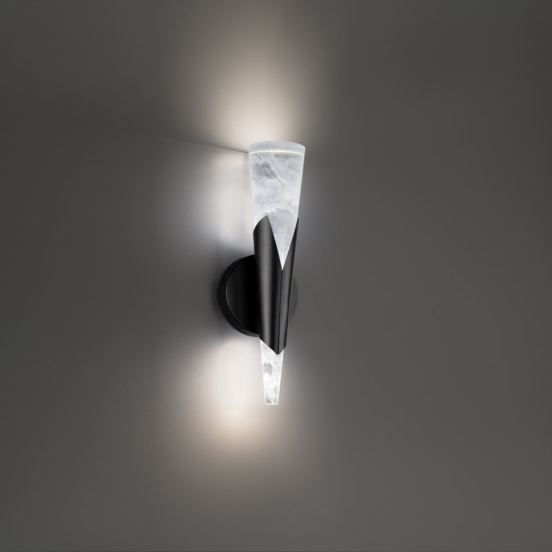 Kilt LED Dimmable Wall Sconce, 3000K, Black