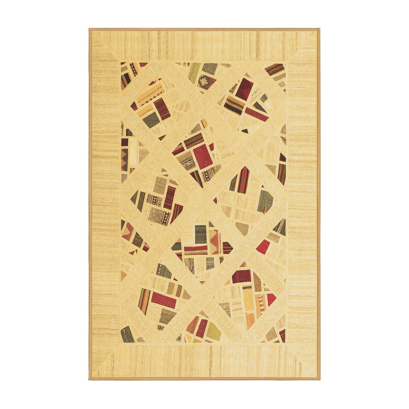 Tapis contemporains brun lavable à la machine 2641, Rectangle 8 pi x 12 pi