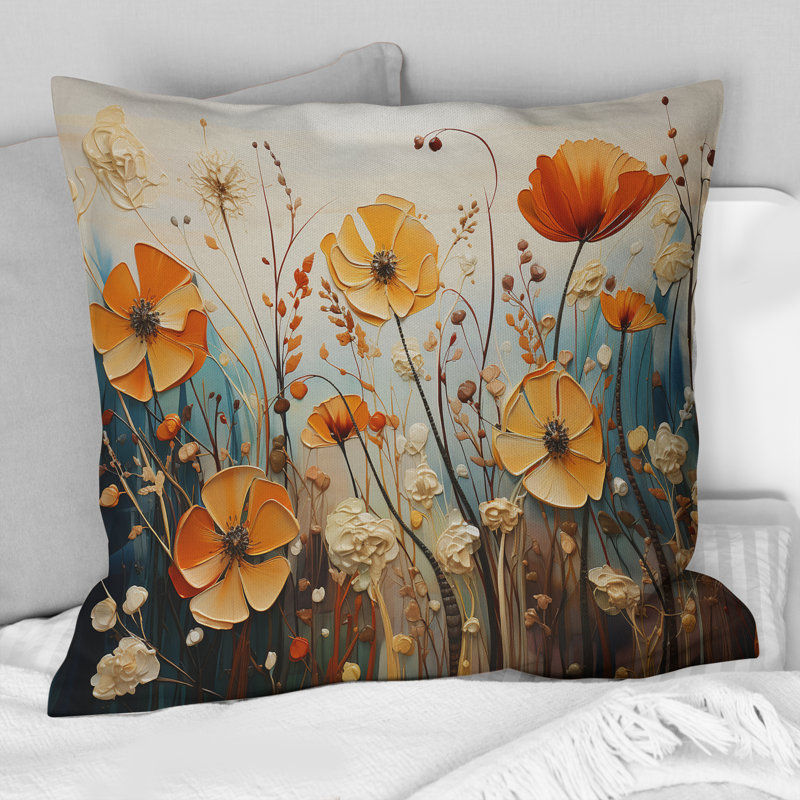 Coussin orange imprimé Seasonal Flowers Seasonal Collage II - Seasonal Flowers