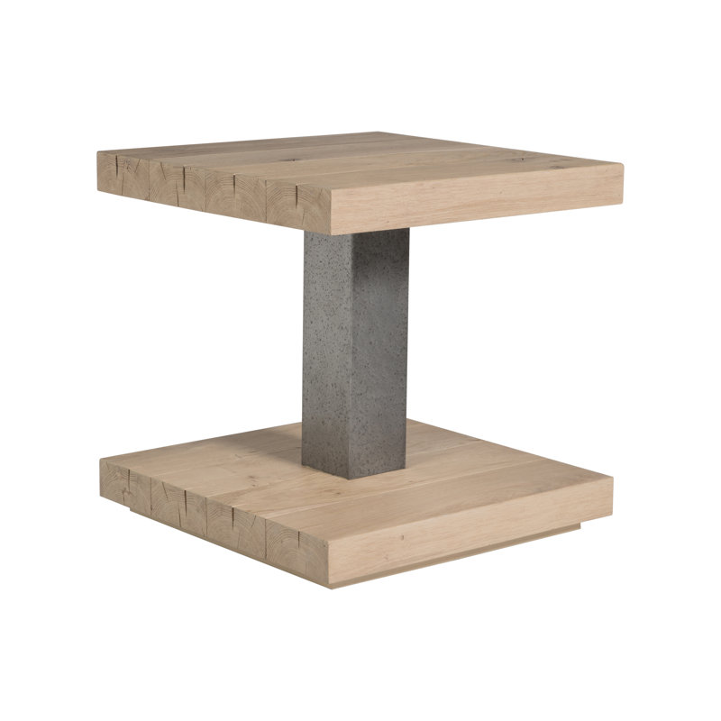 Verite 26" Gray/Brown Wood and Metal Rectangular End Table