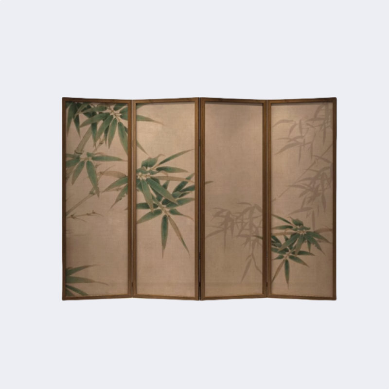 Paravent en bois massif de bambou, H 70,86 po x l 94,48 po x P 1,18 po